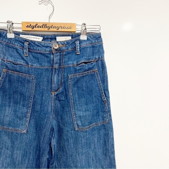 Anthropologie Pilcro High Rise Wide Leg Snap Bottom Jeans - Picture 5 of 13